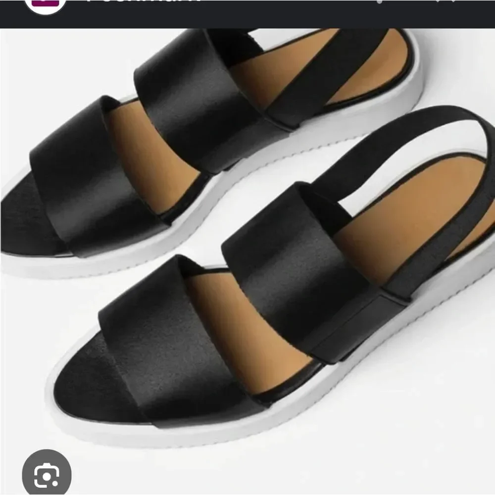 Everlane Black leather platform sandals 11
